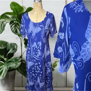 Vintage Blue Butterfly Maxi